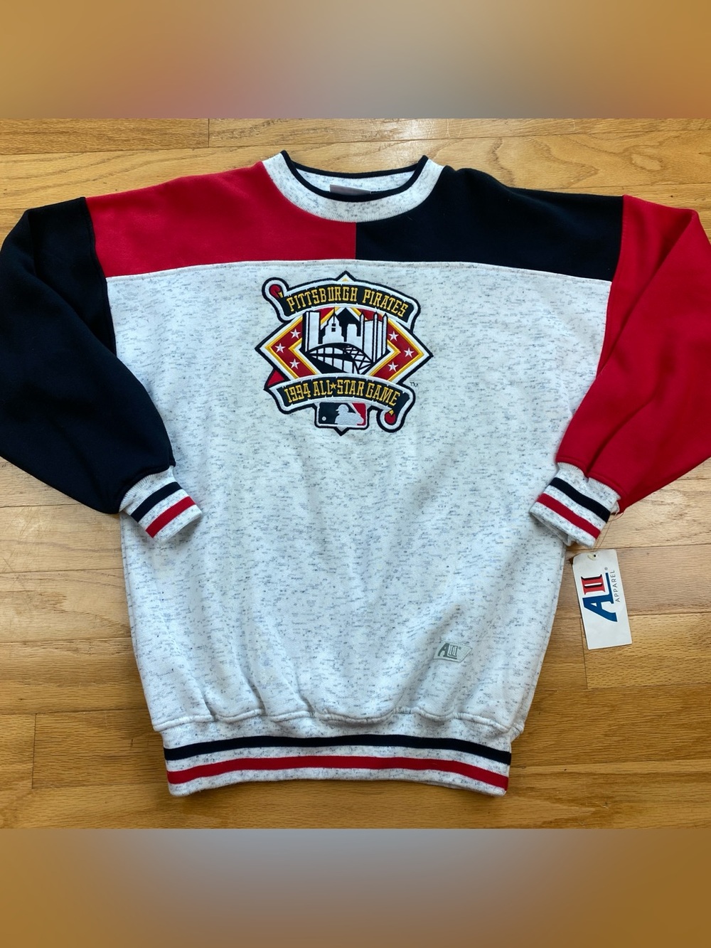 NOS VTG Pittsburgh Pirates 1994 All Star Game Crewneck Sweatshirt embroidered